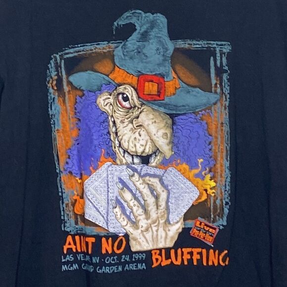 VINTAGE HALLOWEEN HAVOC 1999 Ain’t No Bluffing Authentic Wrestling T Shirt S XXL - Picture 2 of 4